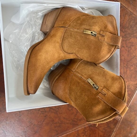 Sundance NEW Dove Canyon Short Fringe Leather Cognac Boots size 38 or US size 8 - Picture 5 of 10